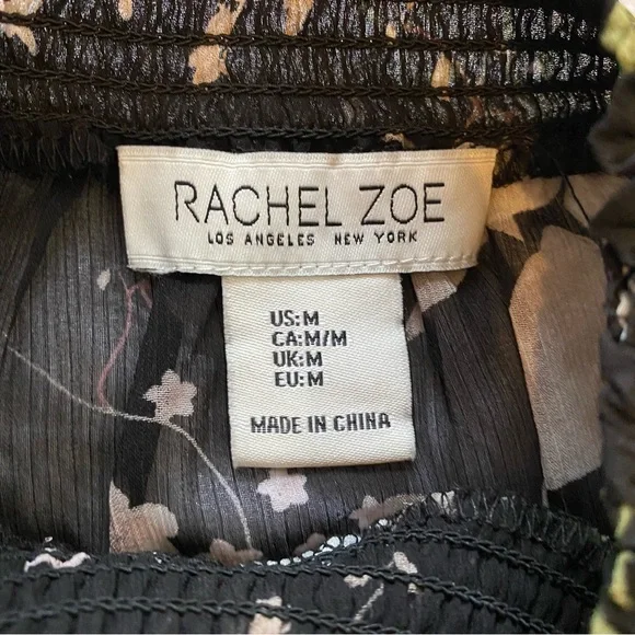 Sheer black floral high neck tie waist blouse - Picture 9 of 15